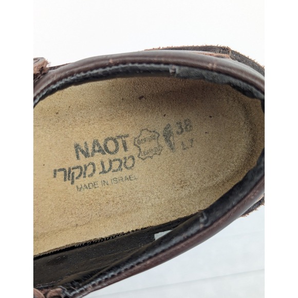 NAOT Shoes Bramble Brown Leather Mary Jane Cutout Flats Womens Size 38 EU 7.5 US - Picture 7 of 16